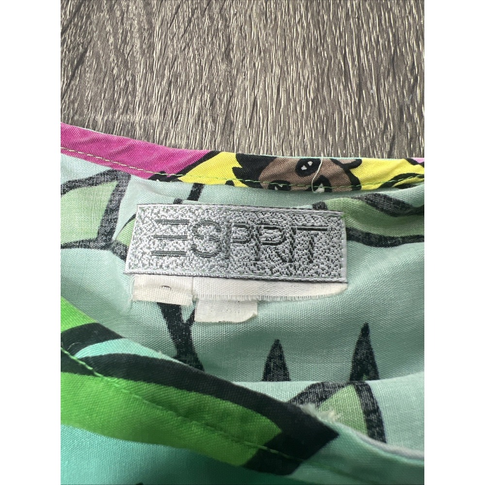 VTG 80's Esprit Resnicoff Art Print Top Women's Small Beach Tropical Shirt Tunic - Picture 13 of 16